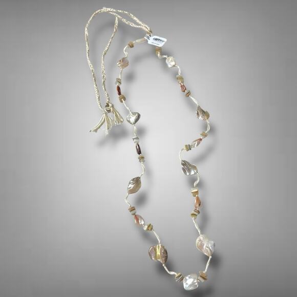 Free People Ariana Ost At The Market Necklace NWT Neutral Bohemian Beach Artisan - Picture 7 of 16